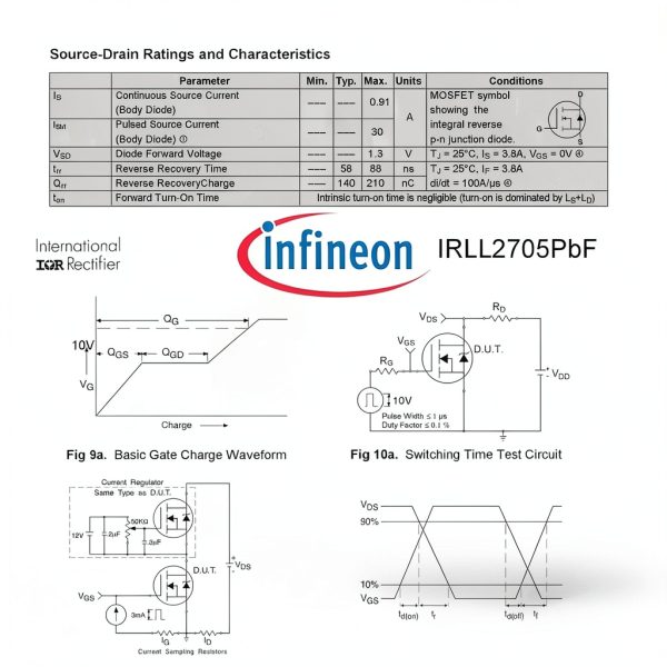 Infineon LL2705 MOSFET 55V 3.8A SOT-223 Pack of 2 for Silverado Repair-3