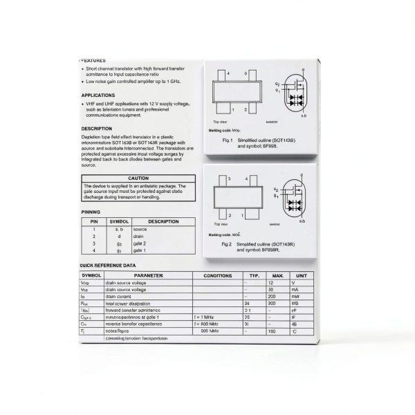 GODIYMODULES 20PCS BF998R N-Channel MOSFET 12V 30mA SOT-143 Pack-1