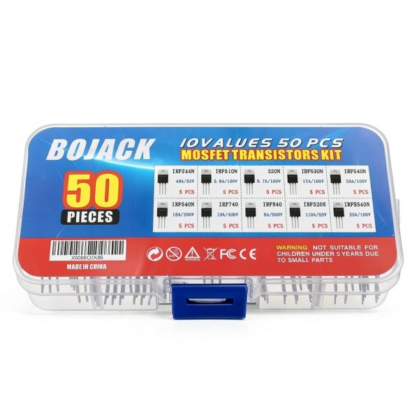 BOJACK 10 Value MOSFET Kit 50 pcs N and P Channel Transistors-2