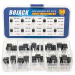 BOJACK 10 Value MOSFET Kit 50 pcs N and P Channel Transistors-0