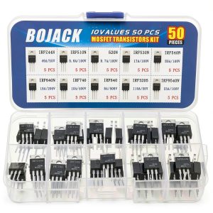 BOJACK 10 Value MOSFET Kit 50 pcs N and P Channel Transistors-0